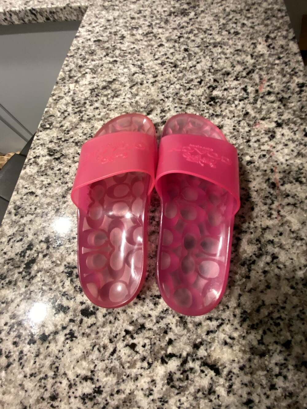 Coach Ulyssa Jelly Pink Rubber Slide Sandals - Picture 2 of 2